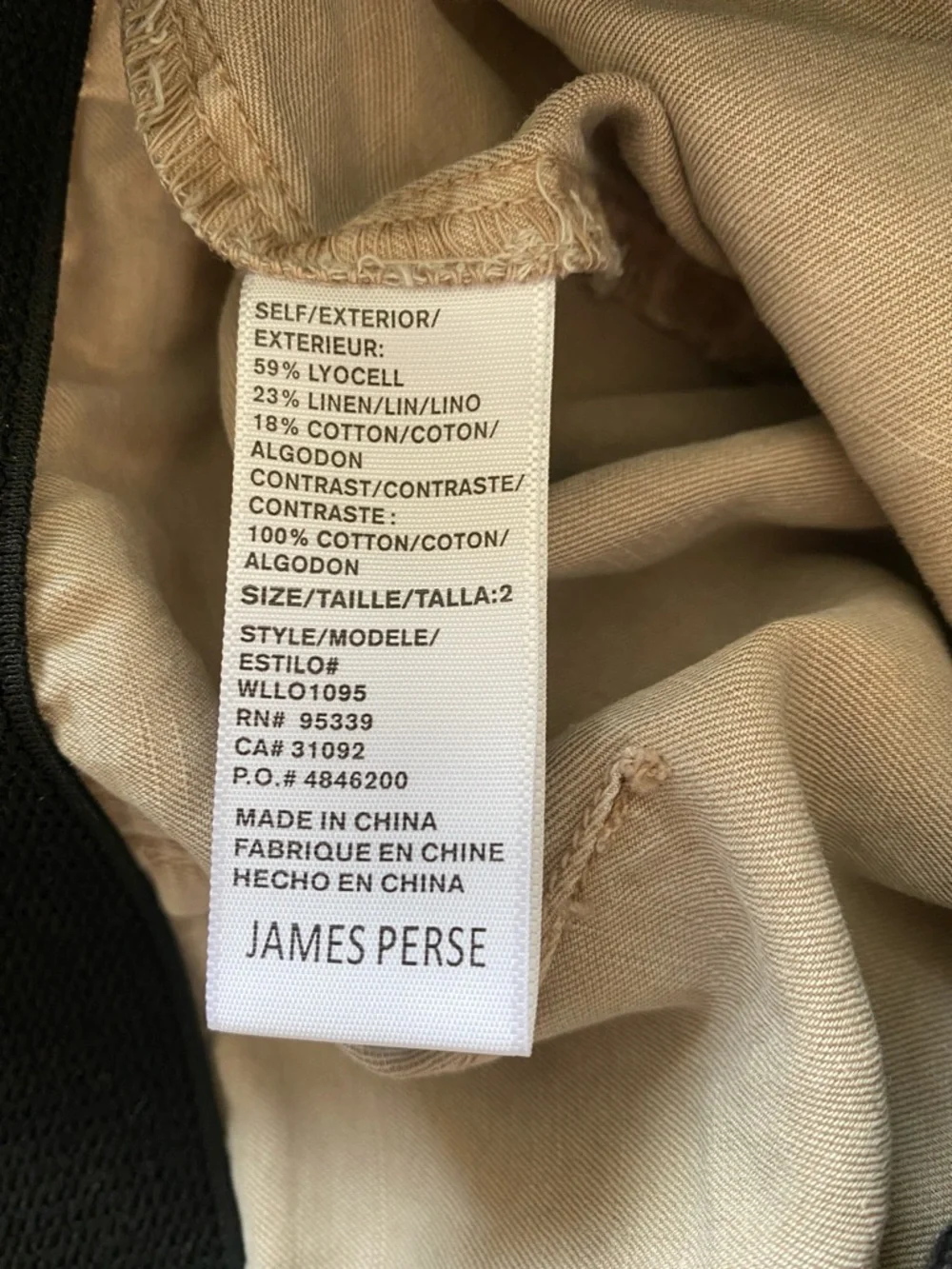 SOLD James Perse | Soft Pleat Wide Leg Pant | Linen Blend - Picture 9 of 10